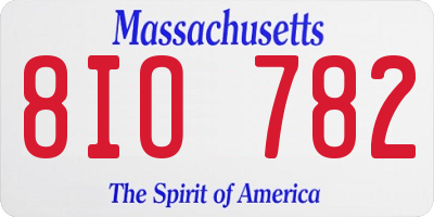 MA license plate 8IO782