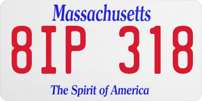 MA license plate 8IP318
