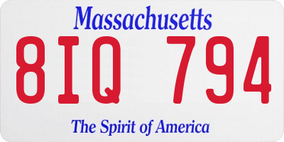 MA license plate 8IQ794