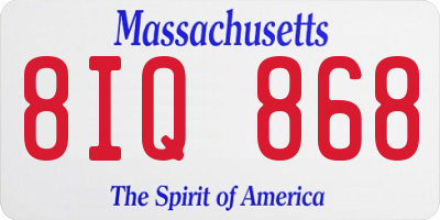 MA license plate 8IQ868
