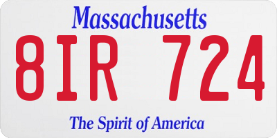 MA license plate 8IR724