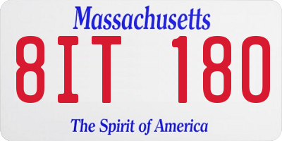 MA license plate 8IT180