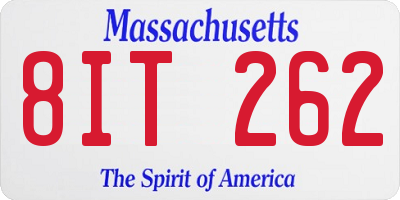 MA license plate 8IT262