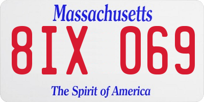 MA license plate 8IX069