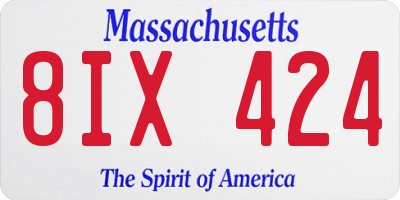 MA license plate 8IX424
