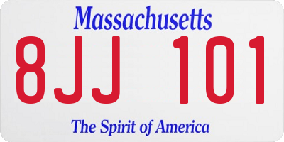 MA license plate 8JJ101