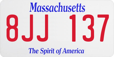 MA license plate 8JJ137