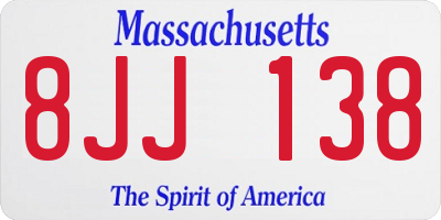 MA license plate 8JJ138