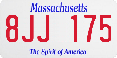 MA license plate 8JJ175