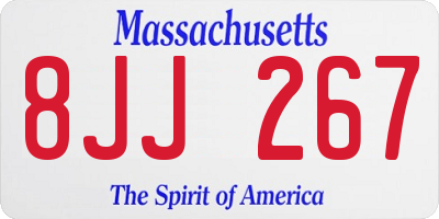 MA license plate 8JJ267