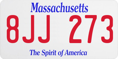 MA license plate 8JJ273