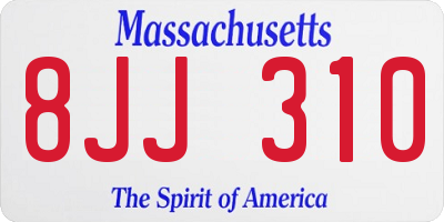 MA license plate 8JJ310