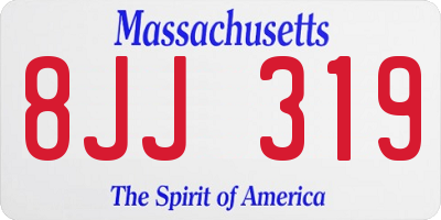 MA license plate 8JJ319