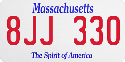 MA license plate 8JJ330