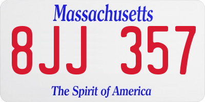 MA license plate 8JJ357