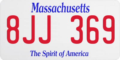 MA license plate 8JJ369