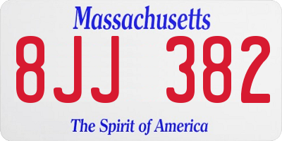 MA license plate 8JJ382