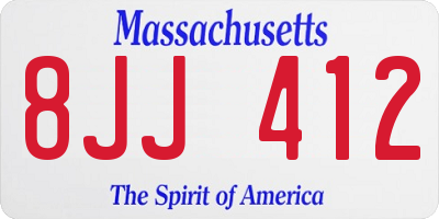 MA license plate 8JJ412