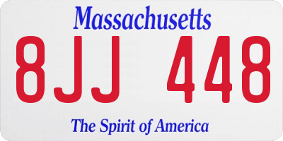 MA license plate 8JJ448