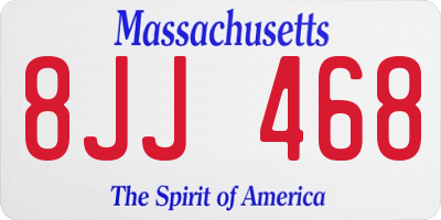 MA license plate 8JJ468