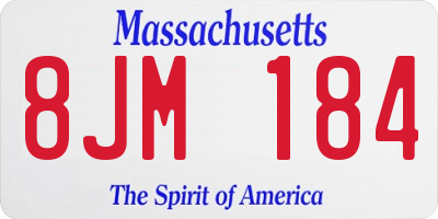 MA license plate 8JM184