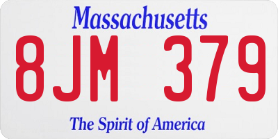 MA license plate 8JM379