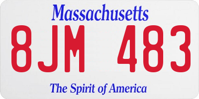 MA license plate 8JM483