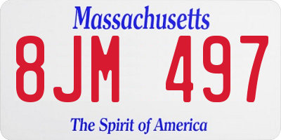MA license plate 8JM497