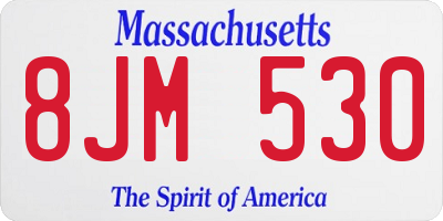 MA license plate 8JM530
