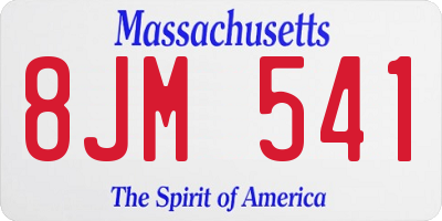 MA license plate 8JM541
