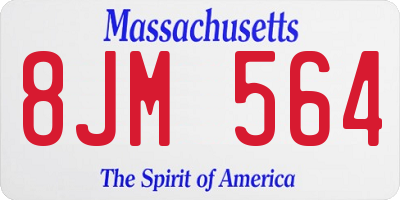 MA license plate 8JM564
