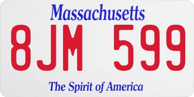 MA license plate 8JM599