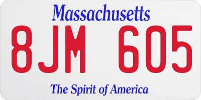 MA license plate 8JM605