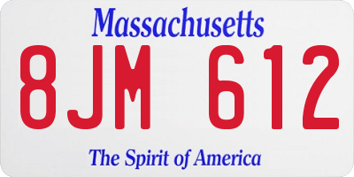 MA license plate 8JM612