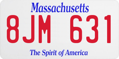 MA license plate 8JM631