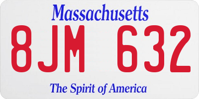 MA license plate 8JM632