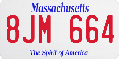 MA license plate 8JM664