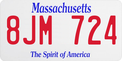 MA license plate 8JM724
