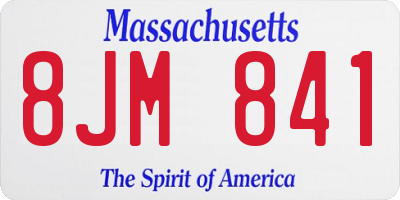 MA license plate 8JM841