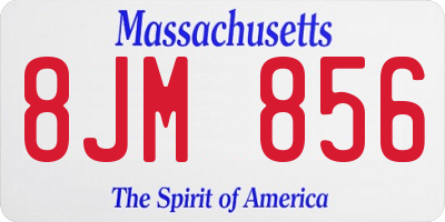 MA license plate 8JM856