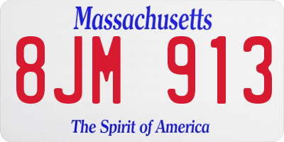 MA license plate 8JM913