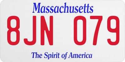 MA license plate 8JN079