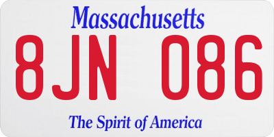 MA license plate 8JN086