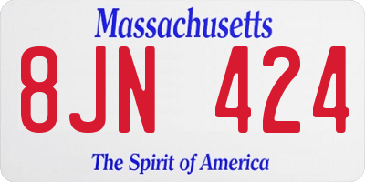 MA license plate 8JN424