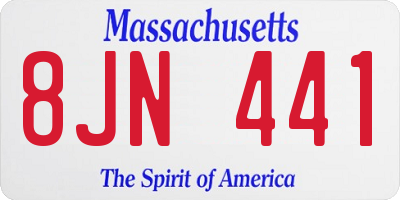 MA license plate 8JN441