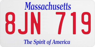 MA license plate 8JN719