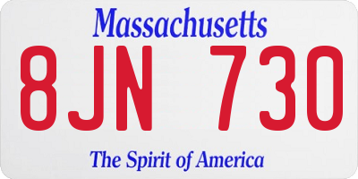 MA license plate 8JN730