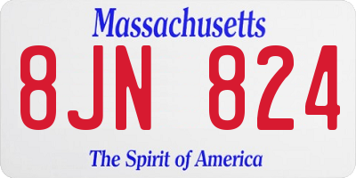 MA license plate 8JN824