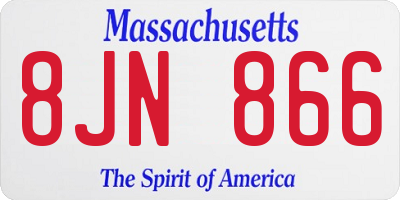 MA license plate 8JN866