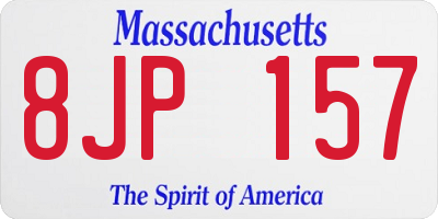 MA license plate 8JP157